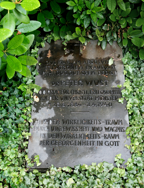 Grabstätte von Peter Wust auf dem (katholischen) Friedhof Mecklenbeck