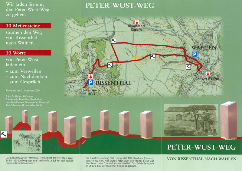 Flyer: Peter-Wust-Weg von Rissenthal nach Wahlen